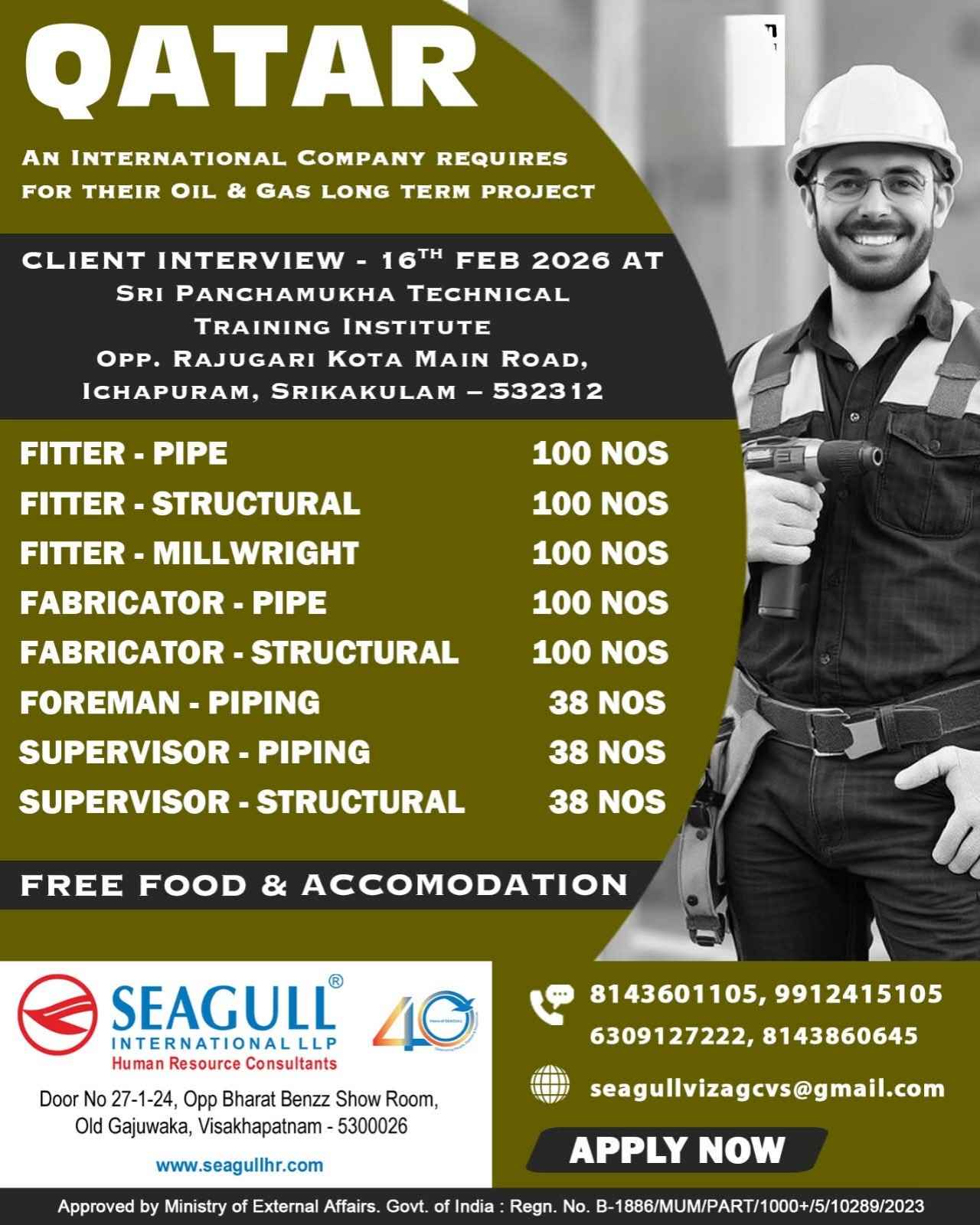 Urgent Requirement For Qatar