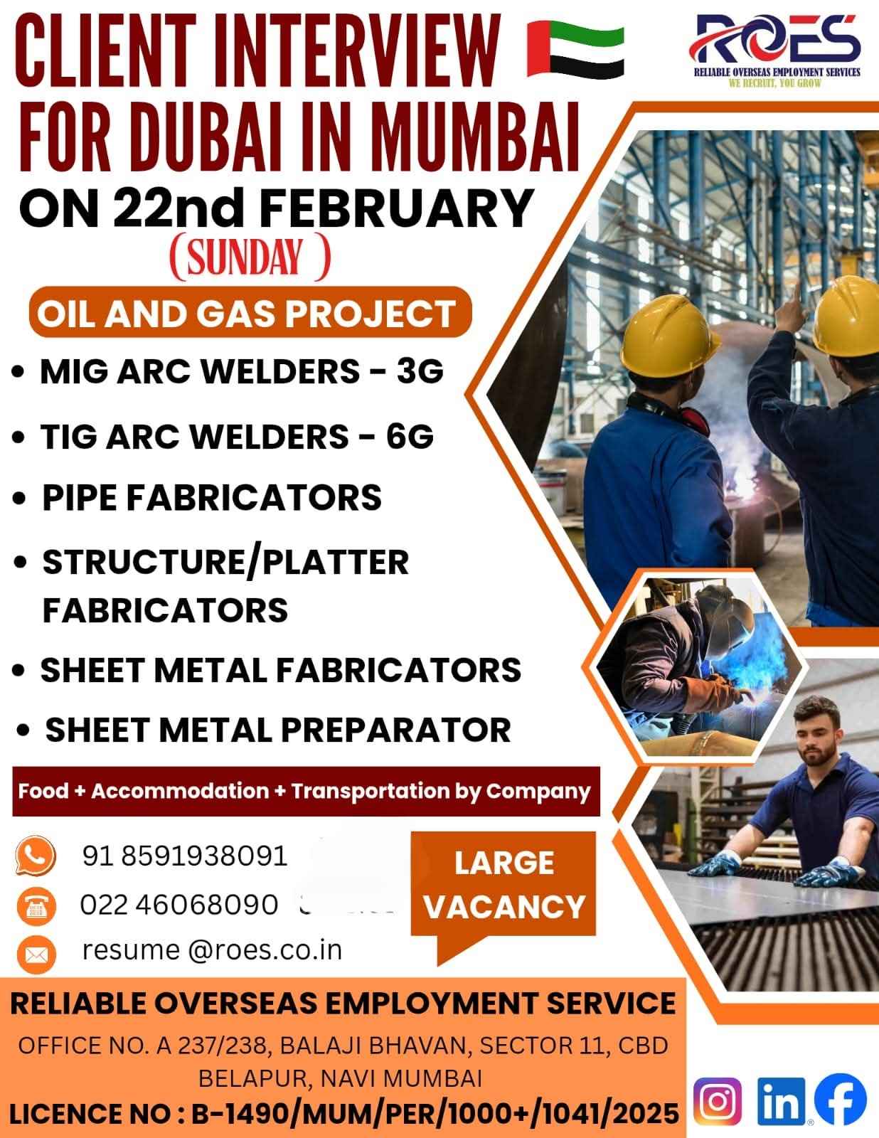 Urgent Requirement For Dubai